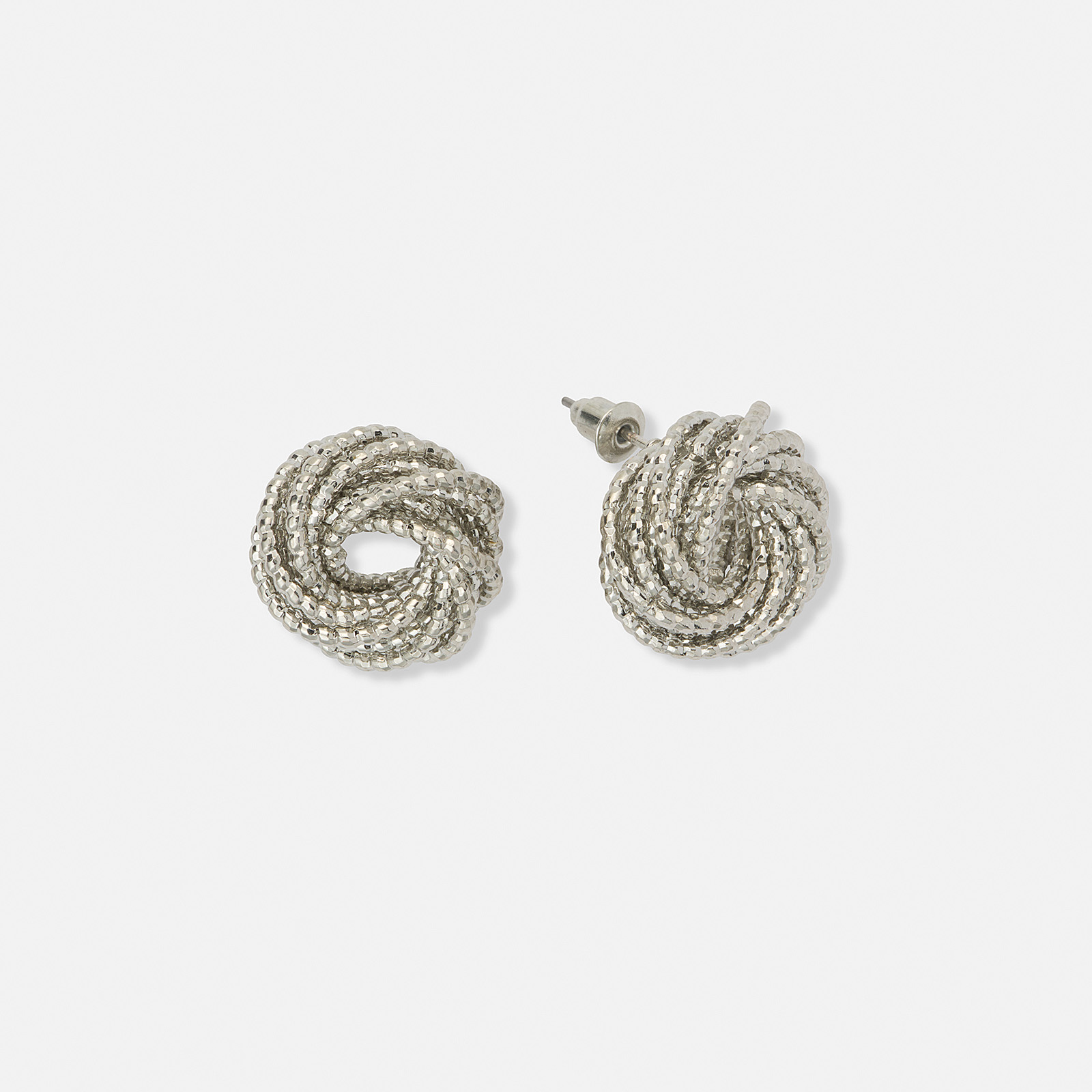 Silverfärgade örhängen, runda nystan - 18 mm