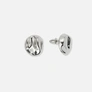 Silverfärgade örhängen, ojämn platta - 15 mm