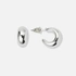 Silverfärgade örhängen, docerade hoops - 15 mm