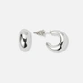 Silverfärgade örhängen, docerade hoops - 15 mm