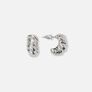 Silverfärgade örhängen, C-hoops croissant - 19 mm