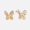 Guldfärgade örhängen, stor fjäril - 19 mm