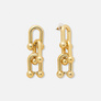 Guldfärgade örhängen, stora U-länkar - 55 mm