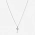 Silverfärgat halsband, nyckel & fyrklöver - 42+7 cm
