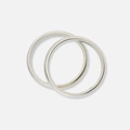 2-pack silverfärgade flexibla armband, bangles