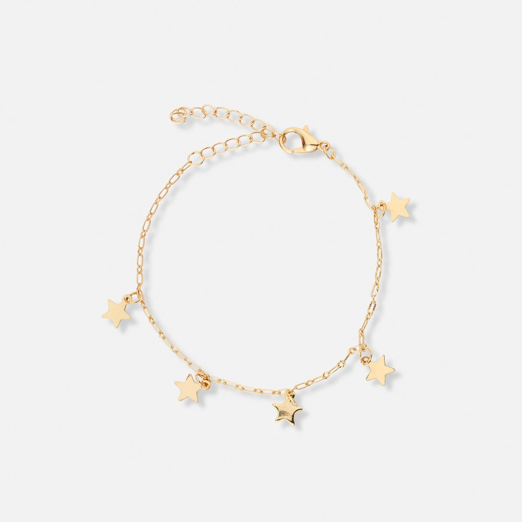 4-pack guldfärgade armband - 17+5 cm