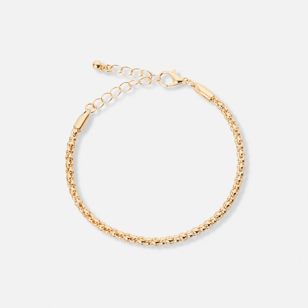 3-pack guldfärgade armband - 17,5+5 cm