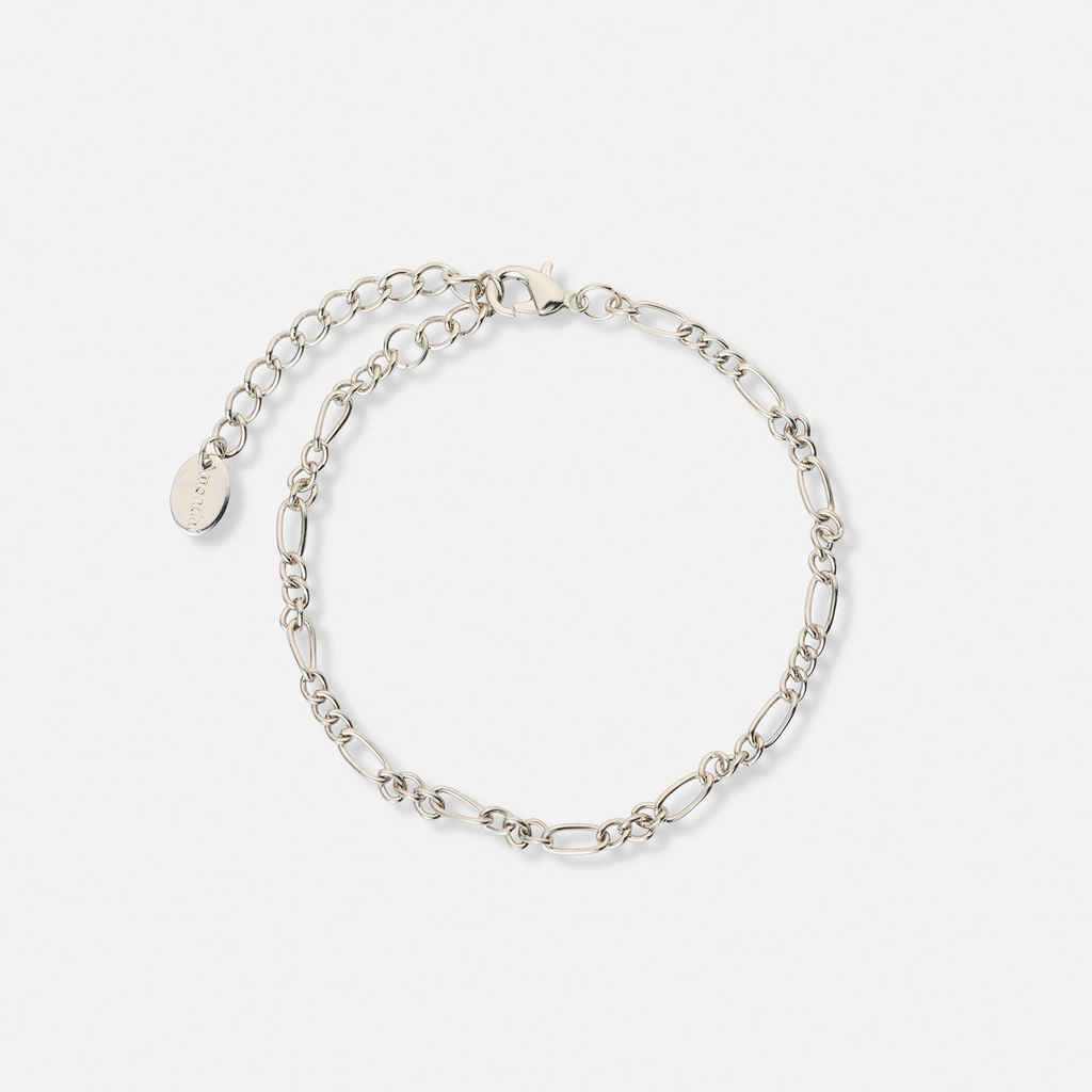 3-pack silverfärgade armband - 17,5+5 cm