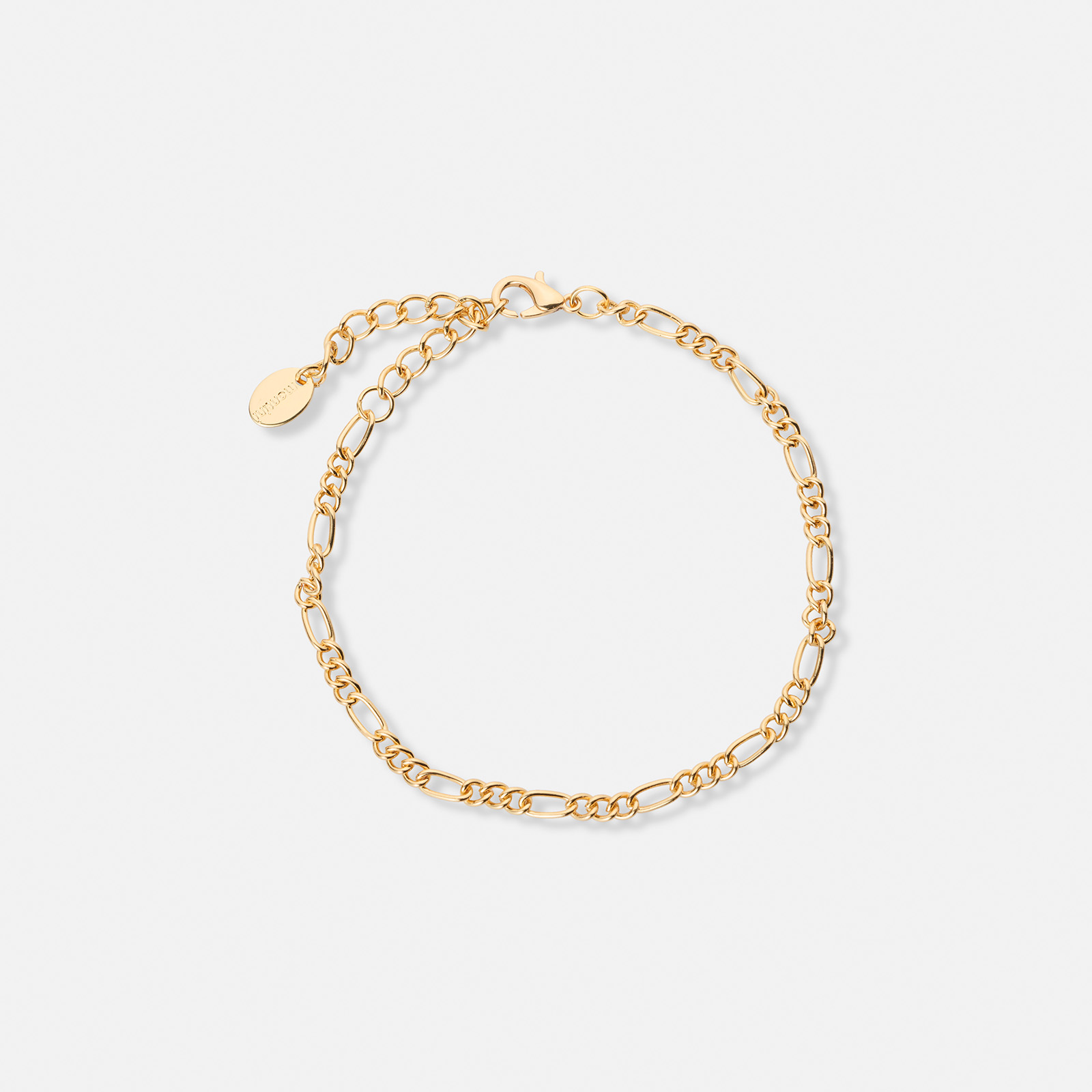 3-pack guldfärgade armband - 19,5+5 cm