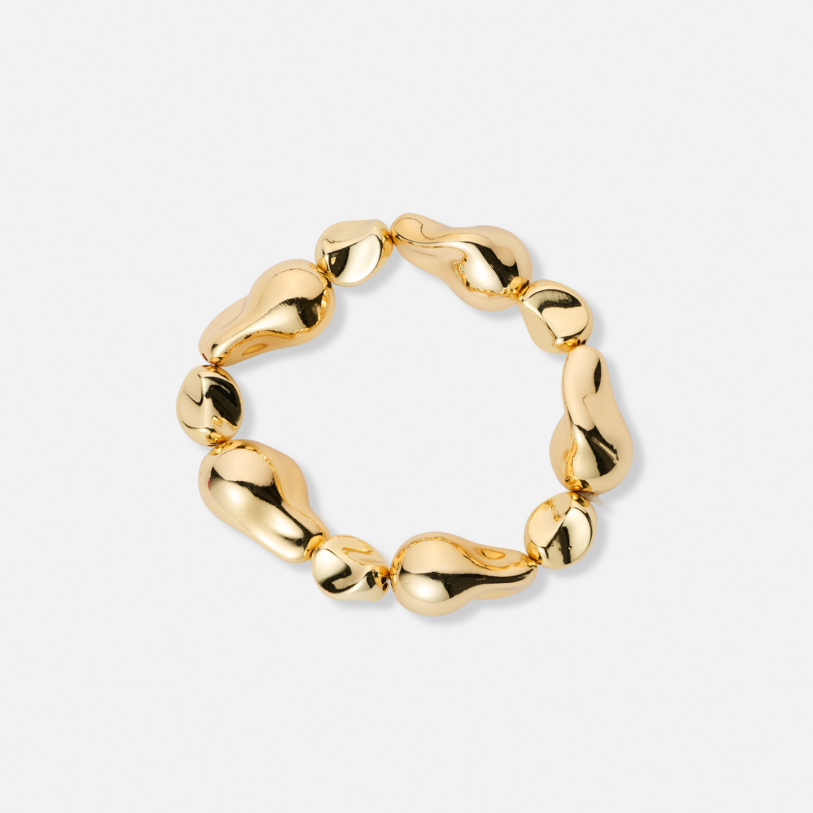 Guldfärgat armband, ojämna kulor - 17cm