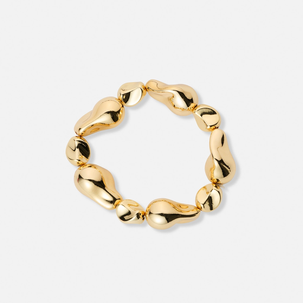 Guldfärgat armband, ojämna kulor - 17cm