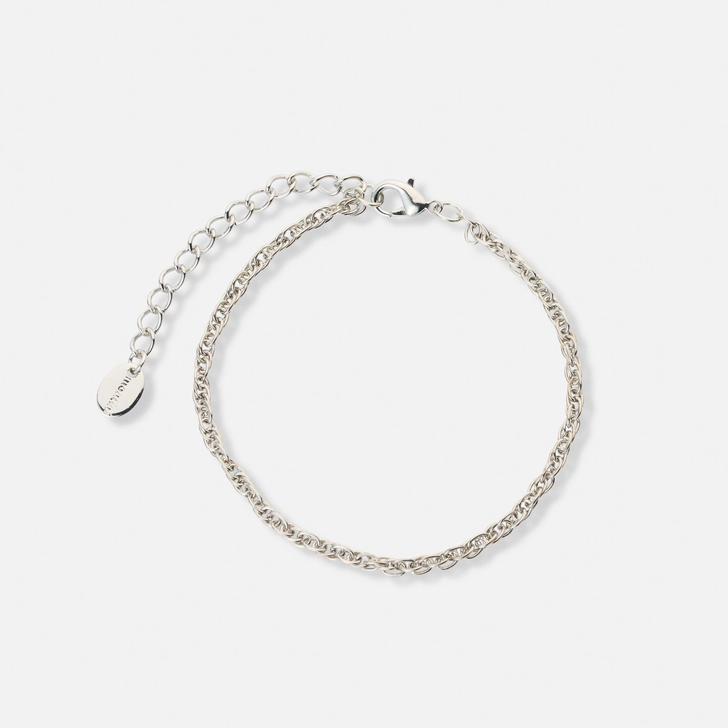 3-pack silverfärgade armband - 17,5+5 cm