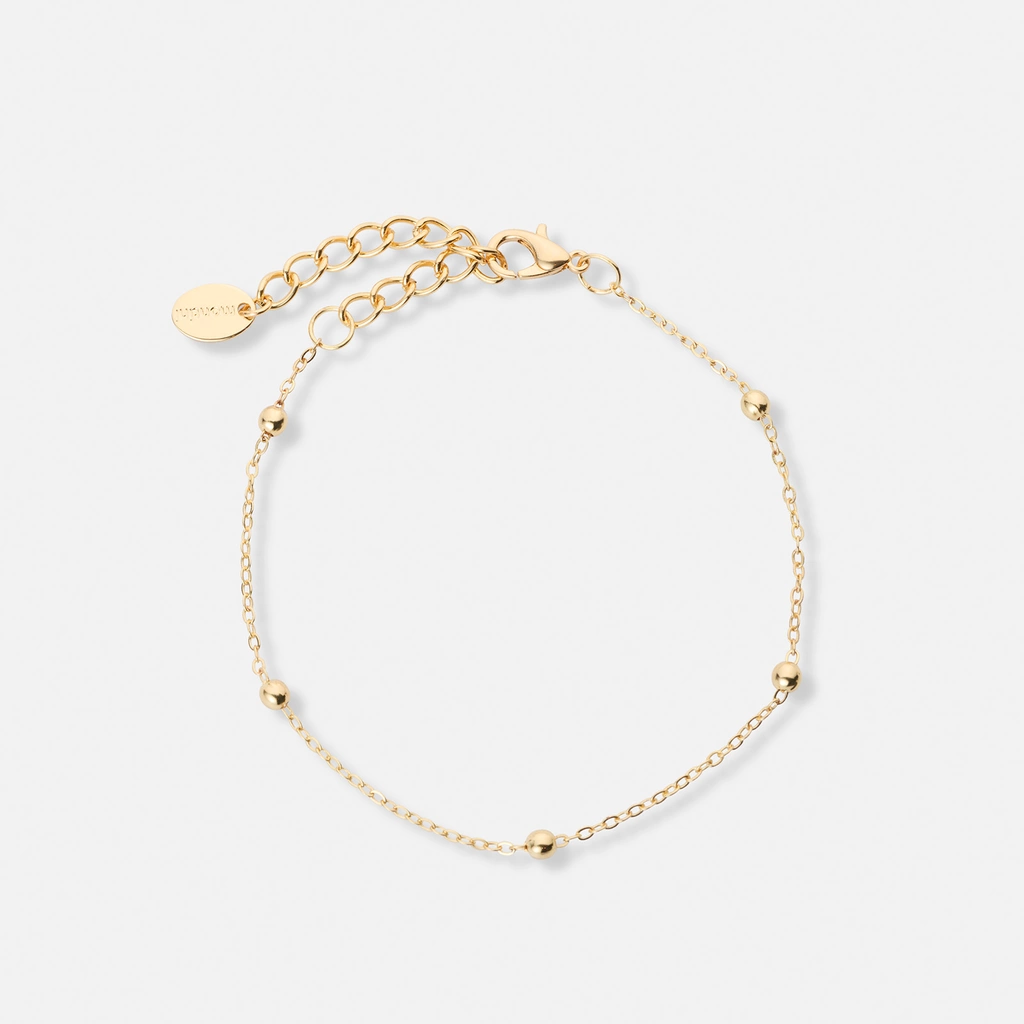 3-pack guldfärgade armband - 17,5+5 cm