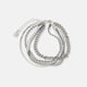 Silverfärgade armband, 3 kedjor och bangle - 17+5 cm