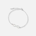 Silverfärgat armband, evighetssymbol - 17+5 cm