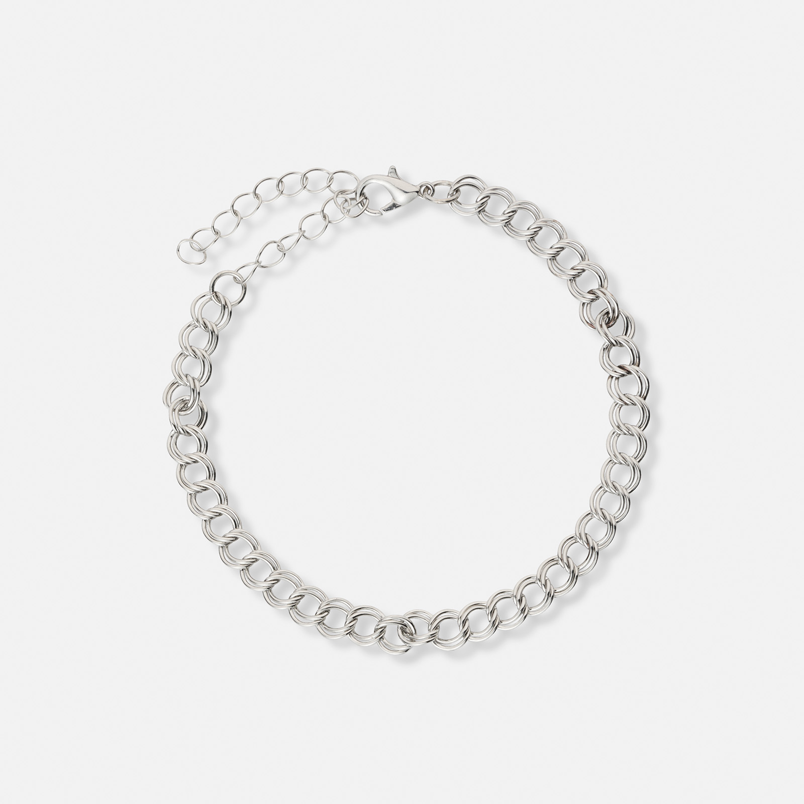 5-pack silverfärgade armband - 17+5 cm