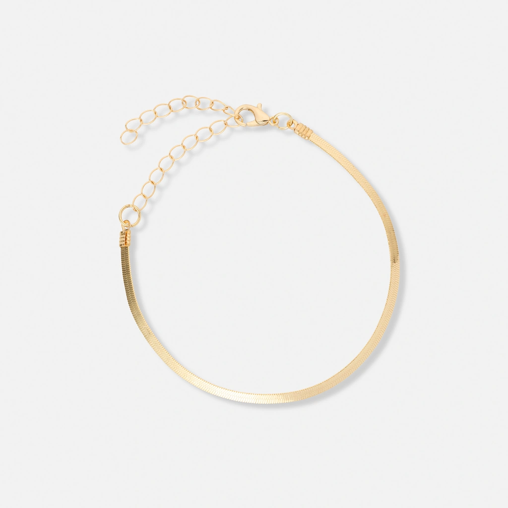 5-pack guldfärgade armband - 17+5 cm