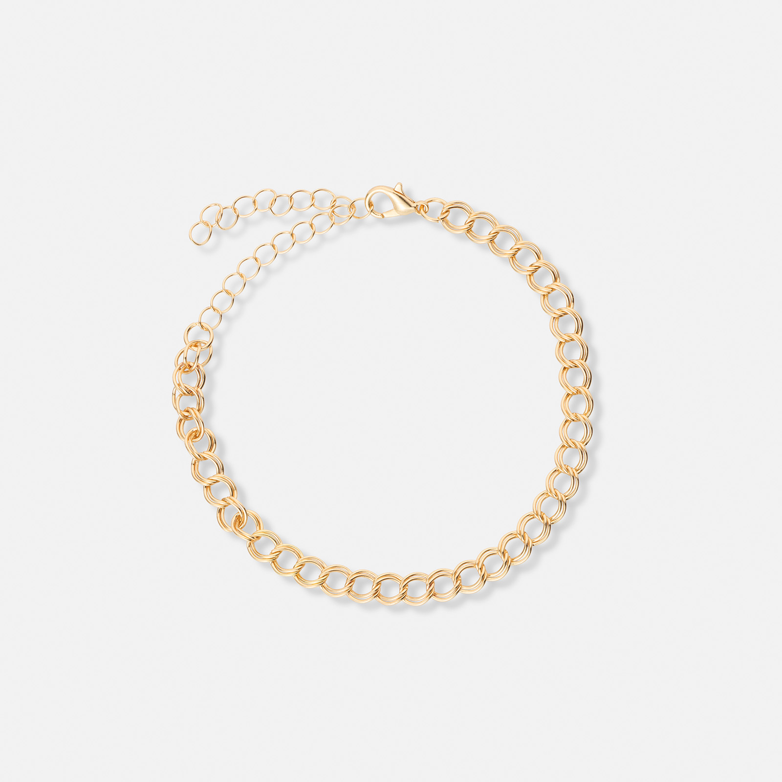 5-pack guldfärgade armband - 17+5 cm