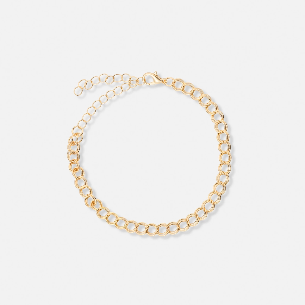 5-pack guldfärgade armband - 17+5 cm