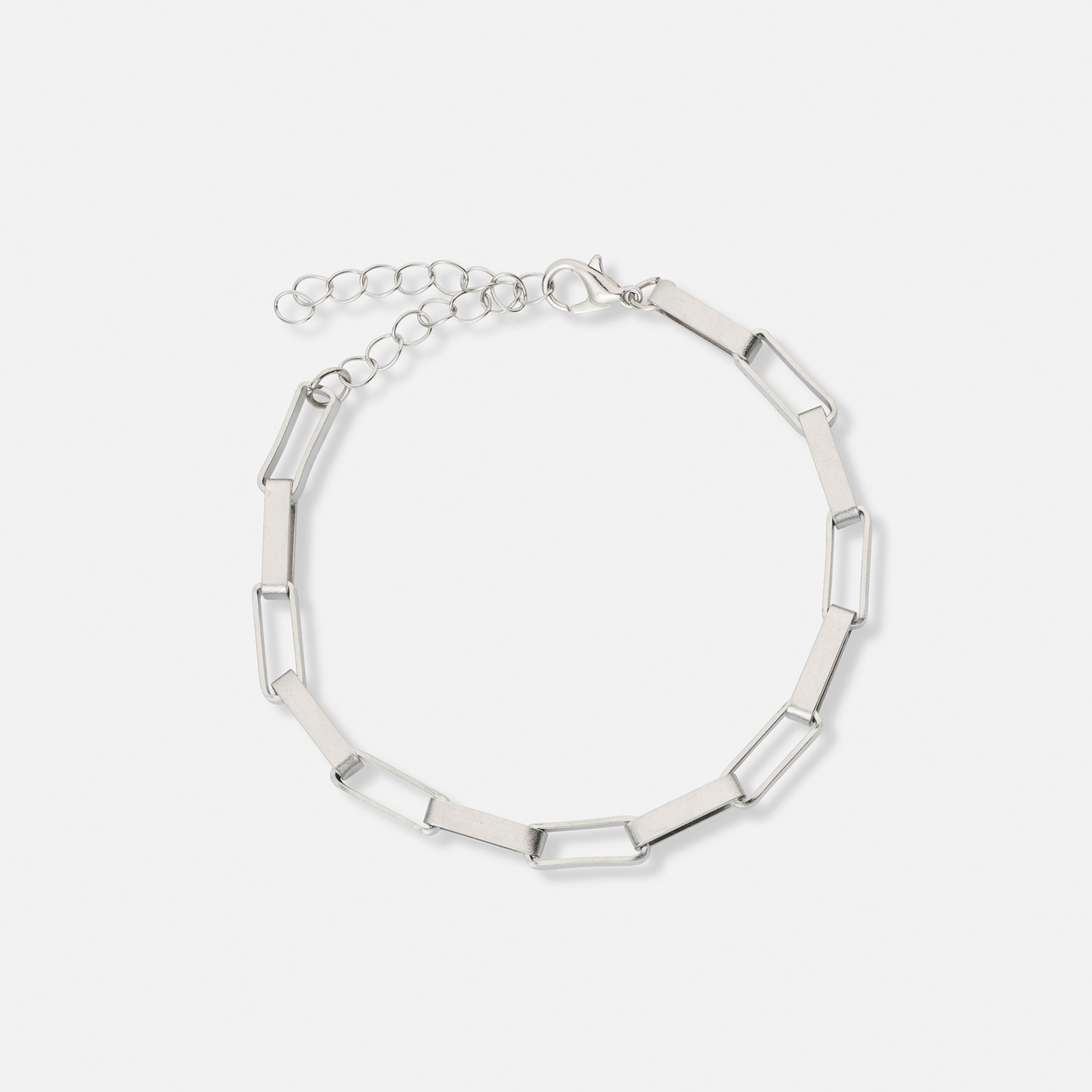 5-pack silverfärgade blandade armband - 17+5 cm