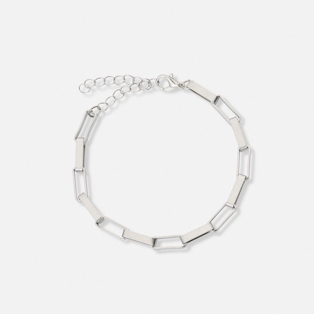 5-pack silverfärgade blandade armband - 17+5 cm