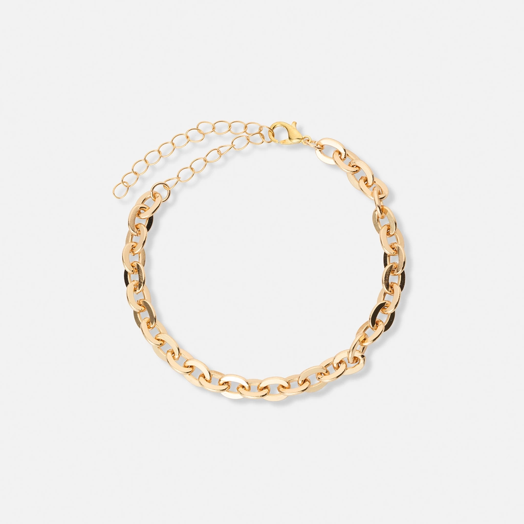 5-pack guldfärgade blandade armband - 17+5 cm