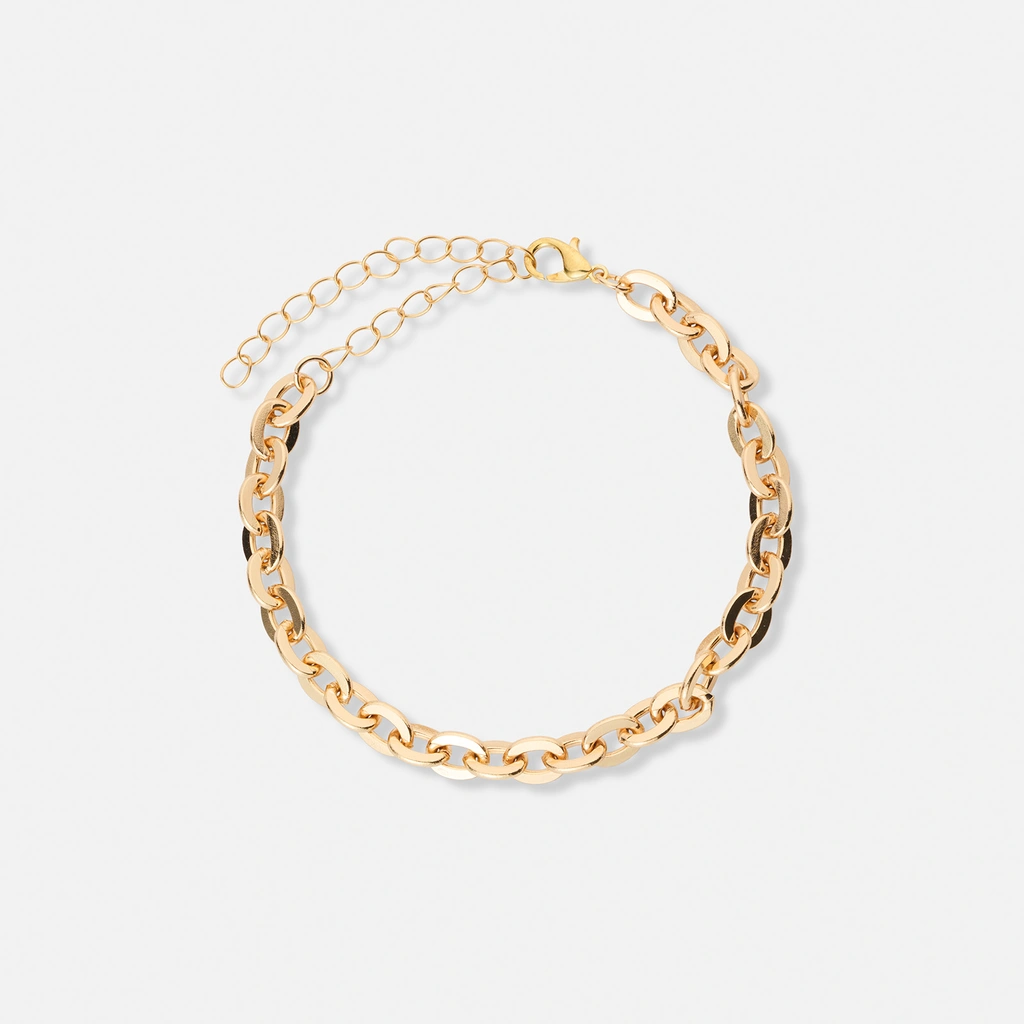 5-pack guldfärgade blandade armband - 17+5 cm