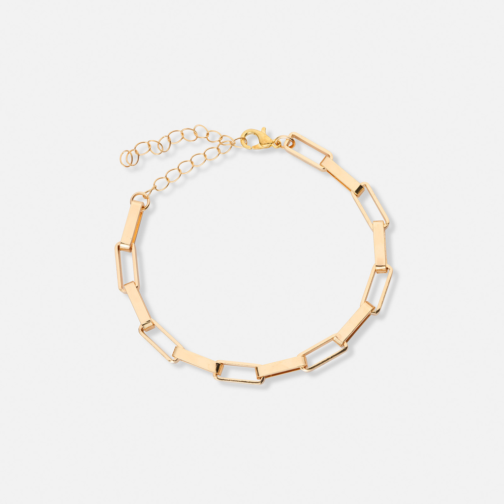 5-pack guldfärgade blandade armband - 17+5 cm