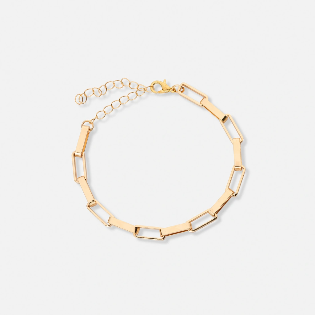 5-pack guldfärgade blandade armband - 17+5 cm
