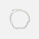 2-radigt silverfärgat armband, singapore & pansar - 19+5 cm