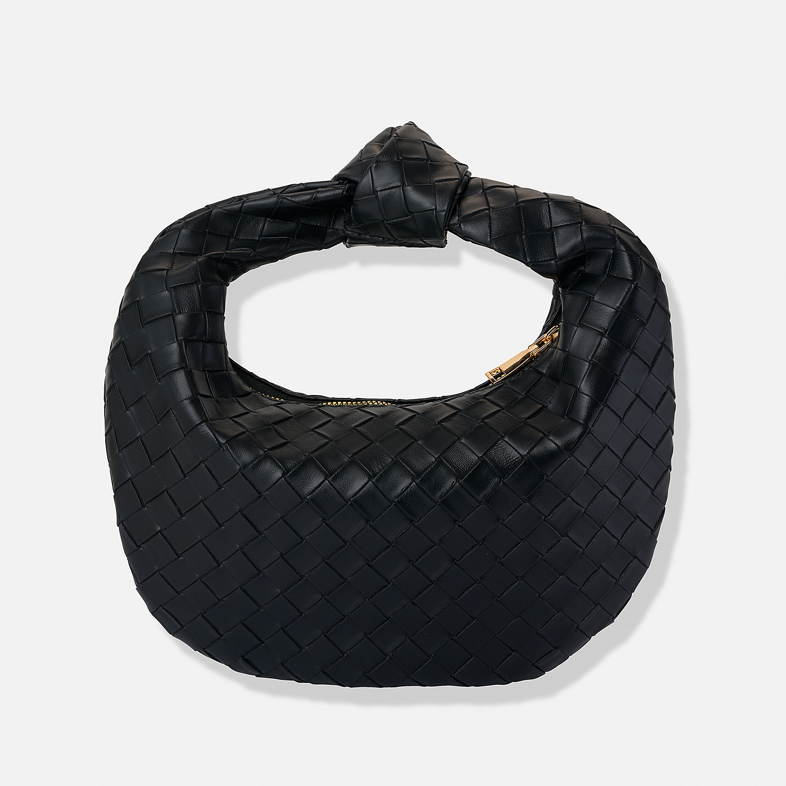 Svart flätad väska i PU-läder