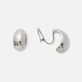 Silverfärgade örhängen, clips med droppe - 17 mm