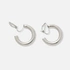 Silverfärgade örhängen, hoops med clips - 16 mm