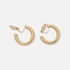 Guldfärgade örhängen, hoops med clips - 16 mm