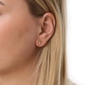 Guldfärgade örhängen, clips med fyrklöver - 10 mm