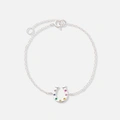 Silverarmband för barn, hästsko färgade stenar - 13+3cm