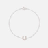 Silverarmband för barn, hästsko vita stenar - 13+3cm