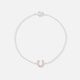 Silverarmband för barn, hästsko vita stenar - 13+3cm
