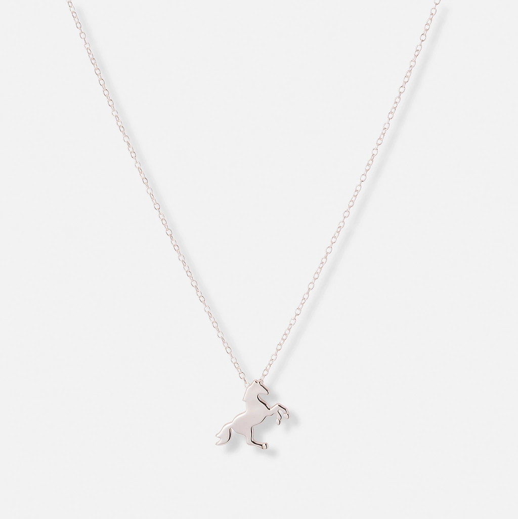 Silverhalsband för barn, stiliserad häst - 36+2cm