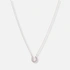 Silverhalsband för barn, hästsko vita stenar - 36+2cm