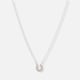 Silverhalsband för barn, hästsko vita stenar - 36+2cm