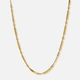 Guldpläterat stålhalsband twist chain - 40+5cm