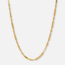 Guldpläterat stålhalsband twist chain - 40+5cm