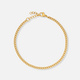 Guldpläterat stålarmband pansarlänk 3 mm - 16+3cm