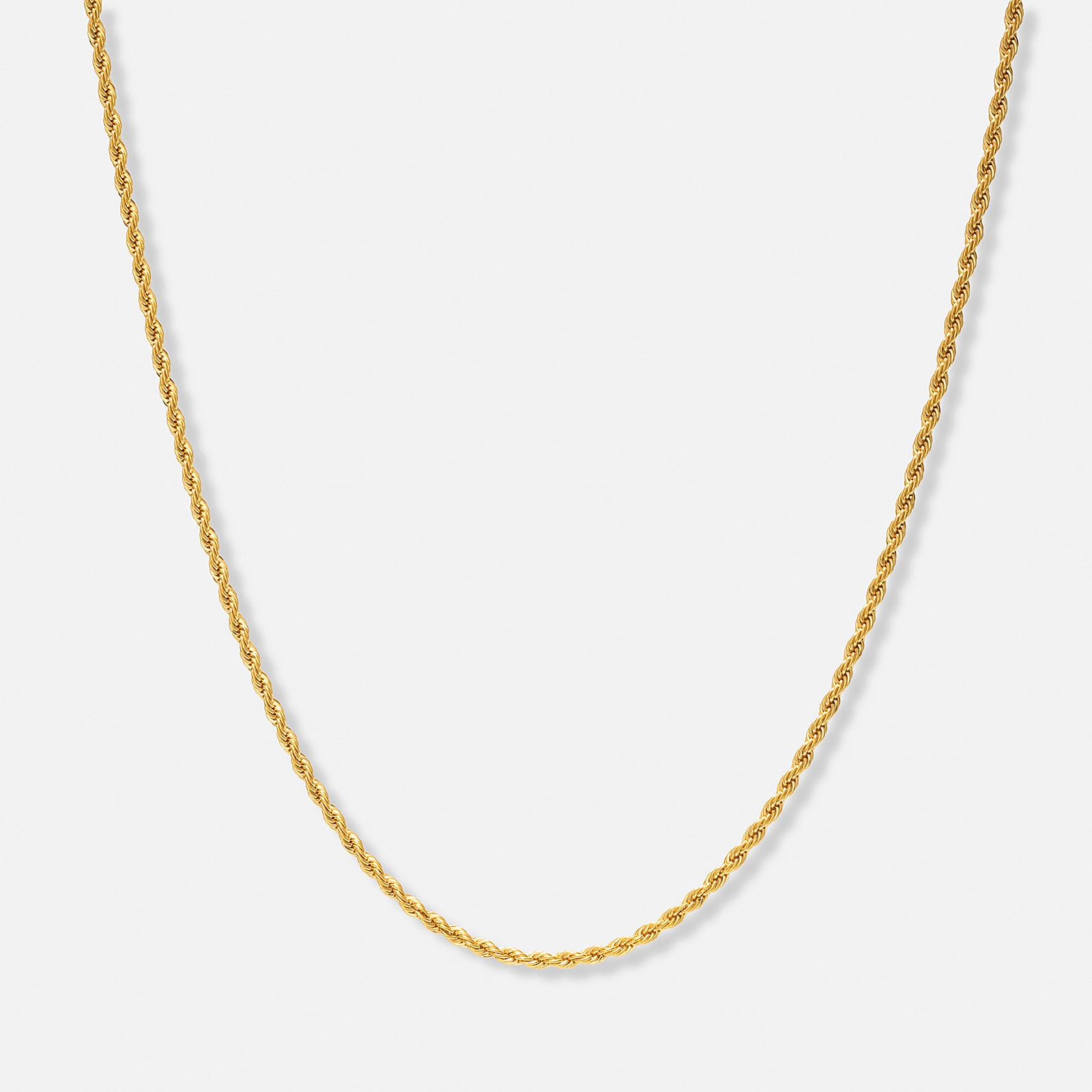 Guldpläterat stålhalsband replänk 2mm - 40+5cm
