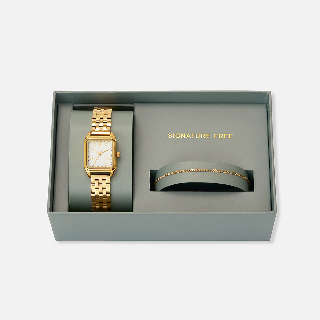 Regal damset metallband, guld/vit - 20 x25 mm