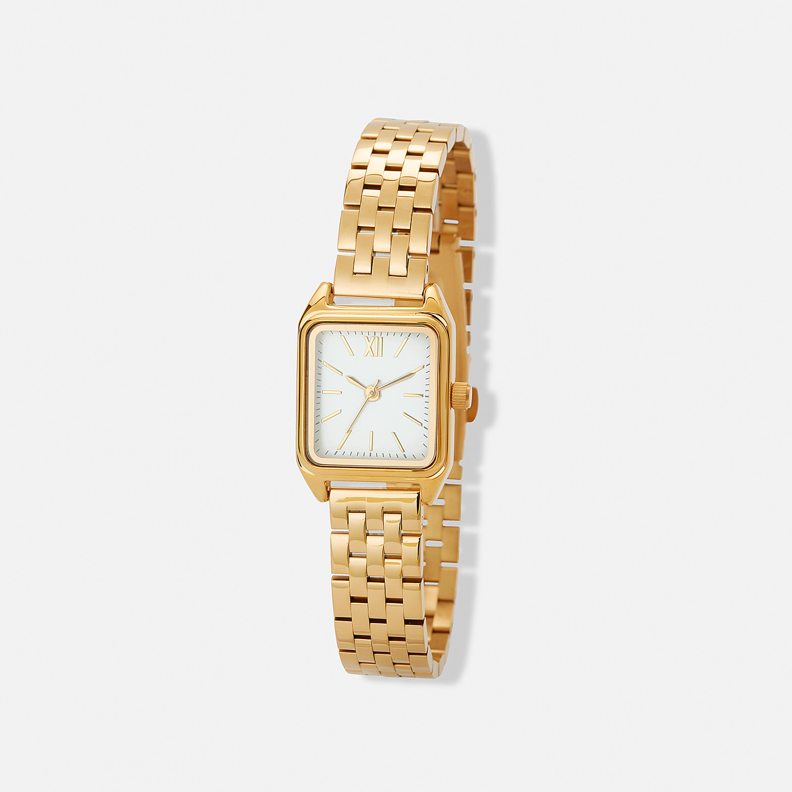 Regal damset metallband, guld/vit - 20 x25 mm