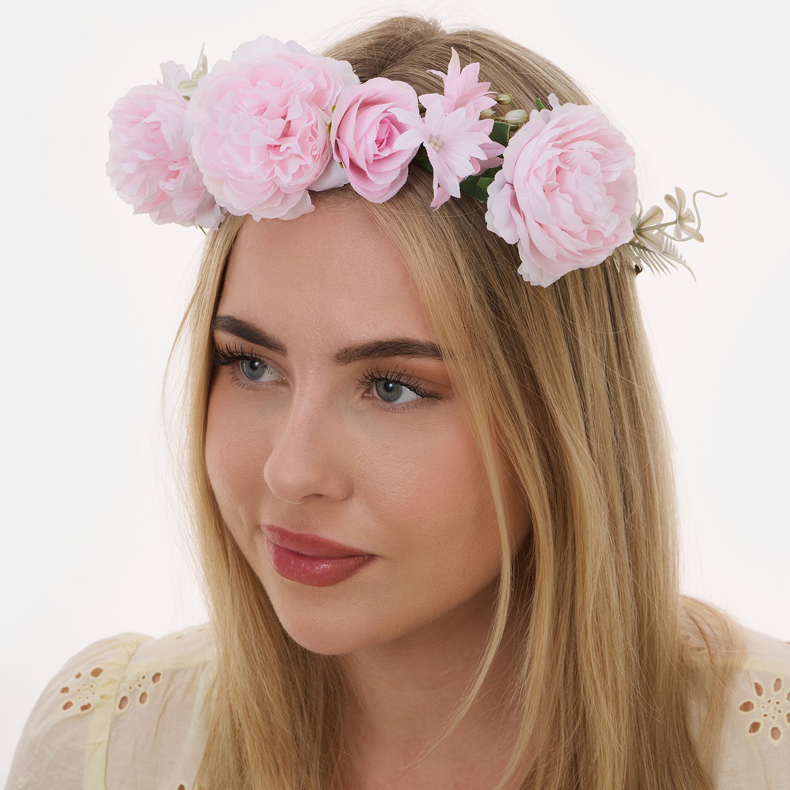 Blomkrans, blandade rosa blommor