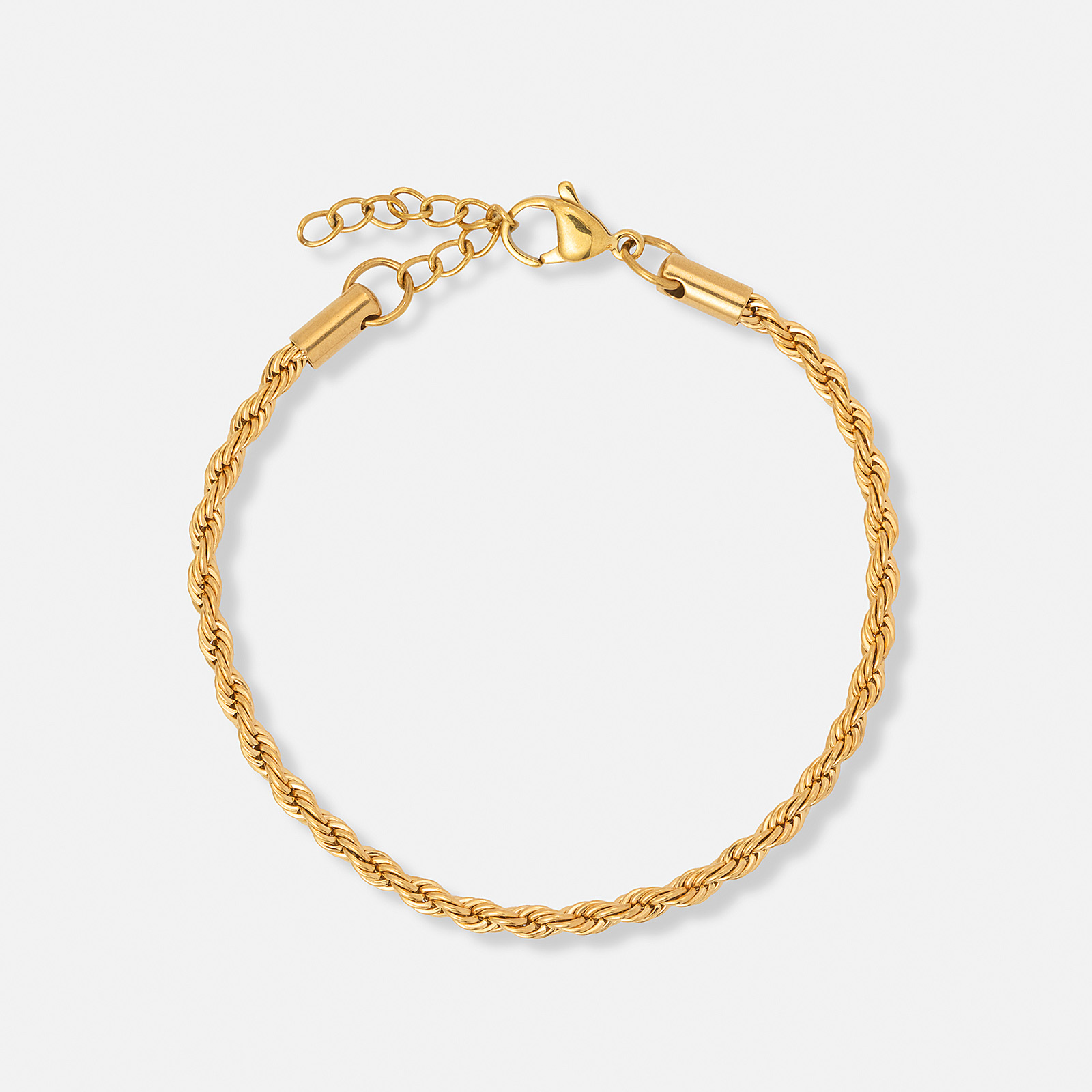 Guldpläterat stålarmband replänk 4 mm