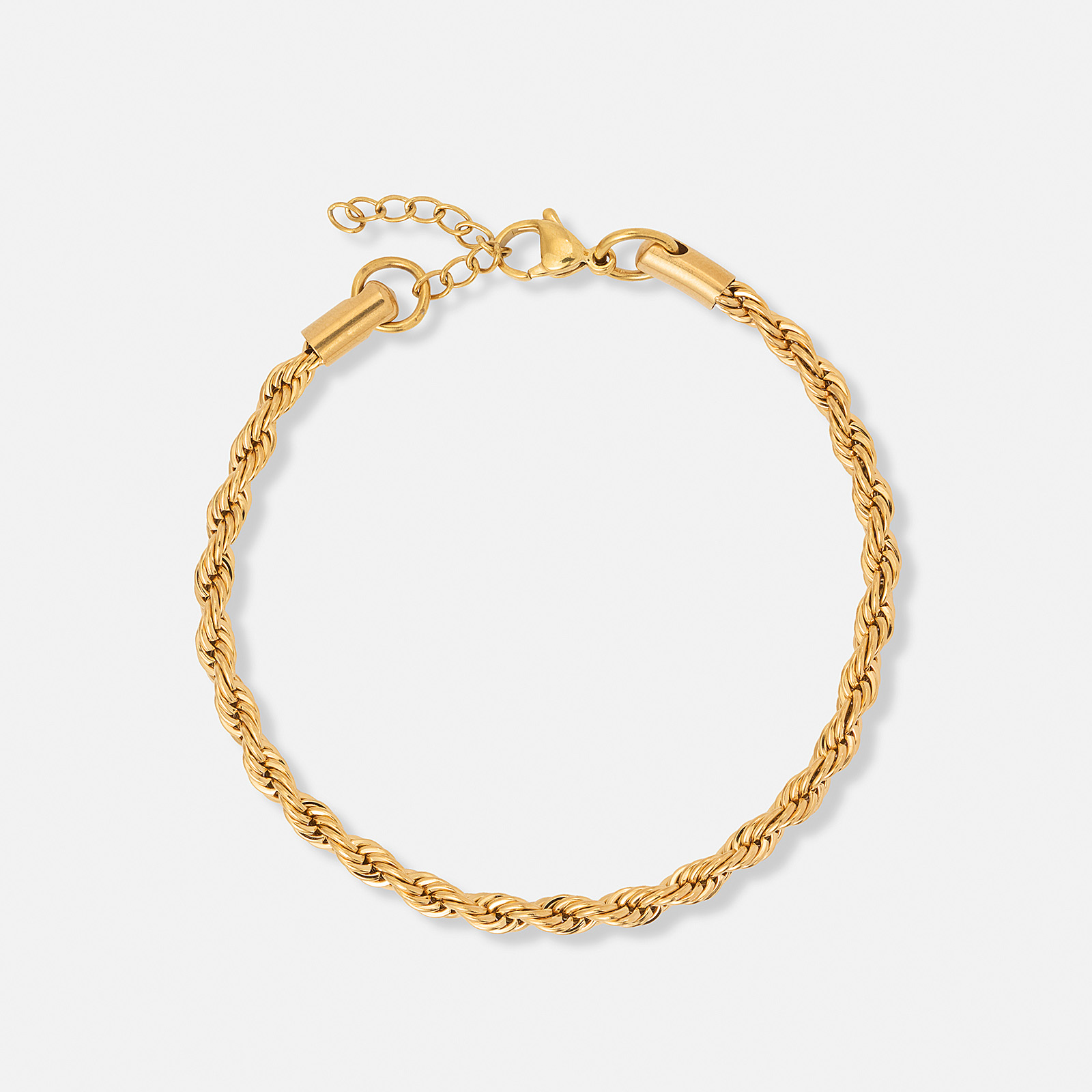 Guldpläterat stålarmband replänk 4 mm